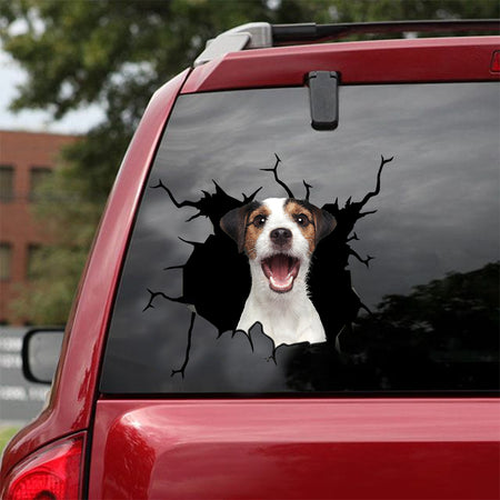 [sk0960-snf-lad]-funny-parson-russell-terrier-crack-sticker-dogs-lover