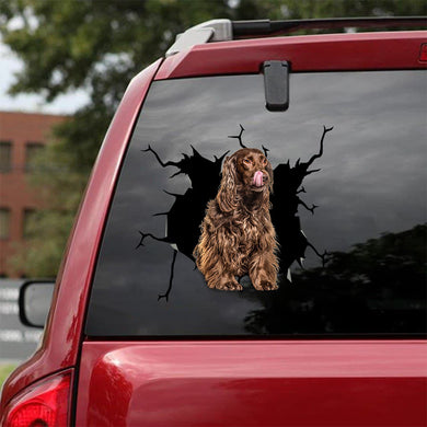 [bv0044-snf-lad]-cocker-spaniel--crack-car-sticker-dogs-lover