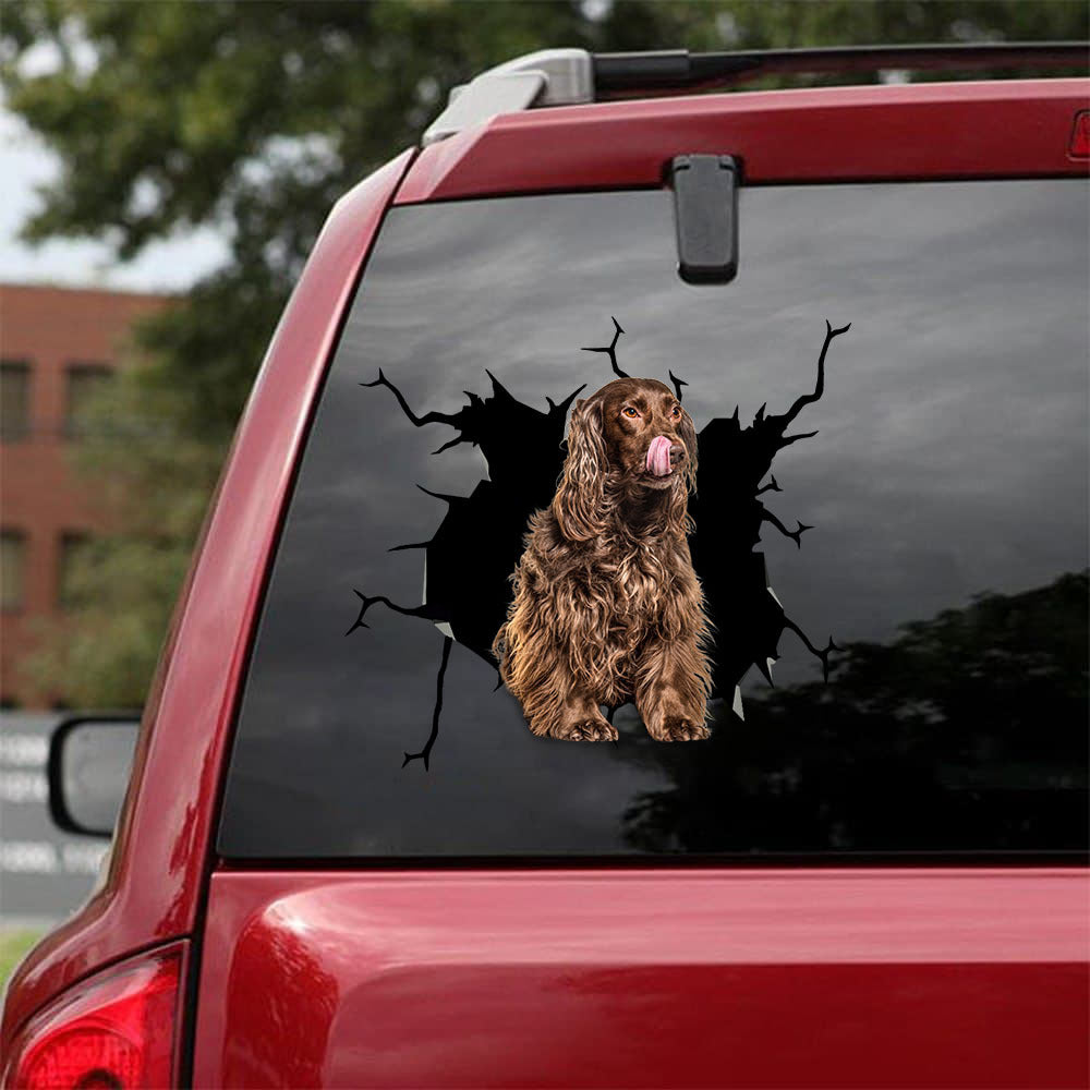 [bv0044-snf-lad]-cocker-spaniel--crack-car-sticker-dogs-lover