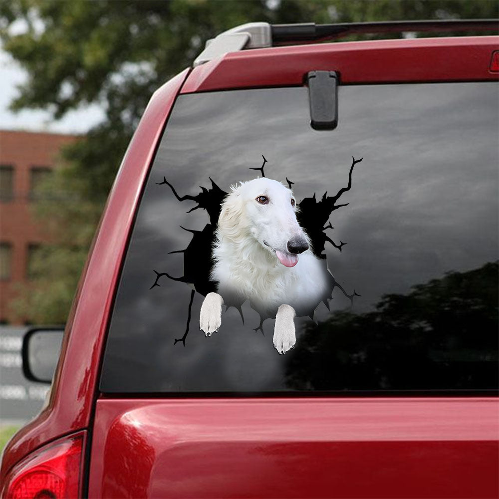 [ld1432-snf-lad]-borzois-crack-car-sticker-dogs-lover