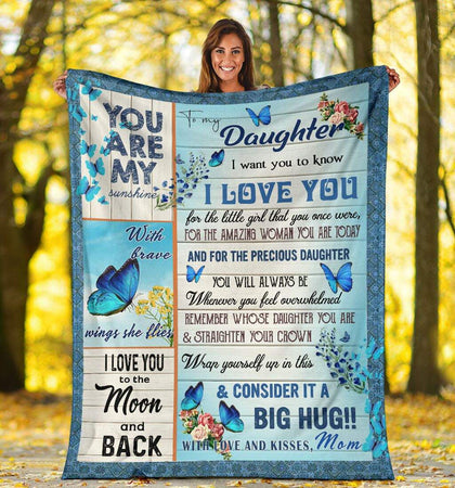 To My Daughter 2 Fleece Blanket