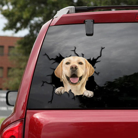 [sk1020-snf-tpa]-labrador-crack-car-sticker-dogs-lover