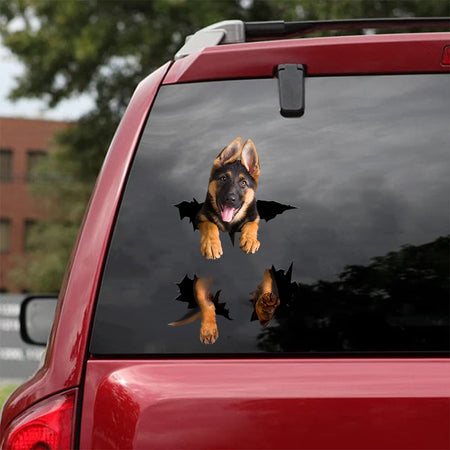 German Shepherd Crack Decal Car Funny Gifs Vinyl Stickers For Cars Christmas Gift Ideas 2020