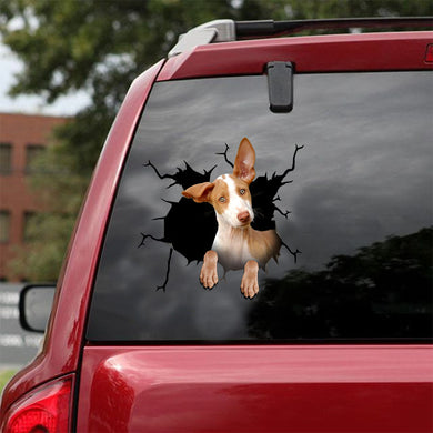 [ld1022-snf-lad]-podenco-crack-car-sticker-dogs-lover