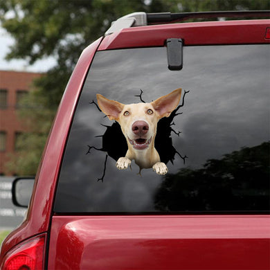 [ld1023-snf-lad]-podenco-crack-car-sticker-dogs-lover