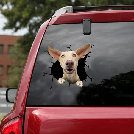[ld1023-snf-lad]-podenco-crack-car-sticker-dogs-lover