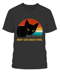 Best Cat Dad Ever Vintage Mens TShirt Black Cat Daddy Tee