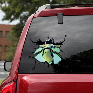 [sk1730-snf-tpa]-penguin-crack-sticker-animals-lover