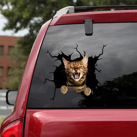 Bengal Cat Crack Head Decal You Cute Custom Vinyl Stickers Unique Christmas Gifts
