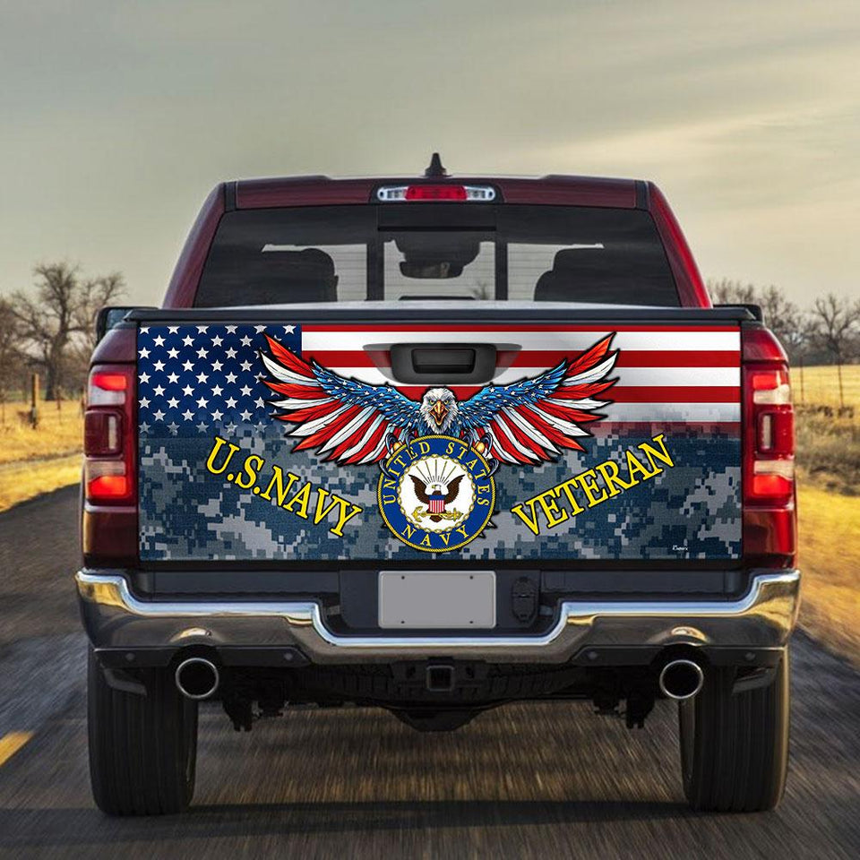 U.s.navy Veterans truck Tailgate Decal Sticker Wrap Tailgate Wrap Decals For Trucks