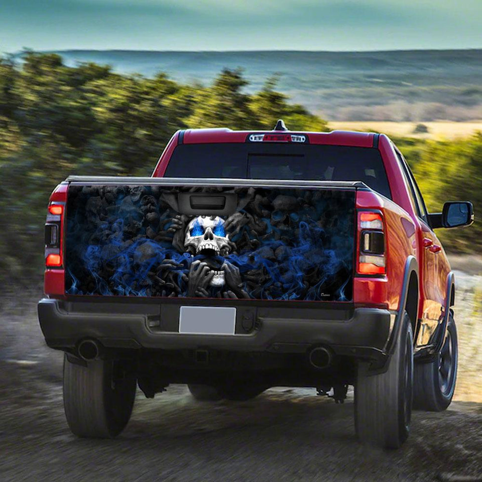 Skull Graphic Art truck Tailgate Decal Sticker Wrap Tailgate Wrap Decals For Trucks