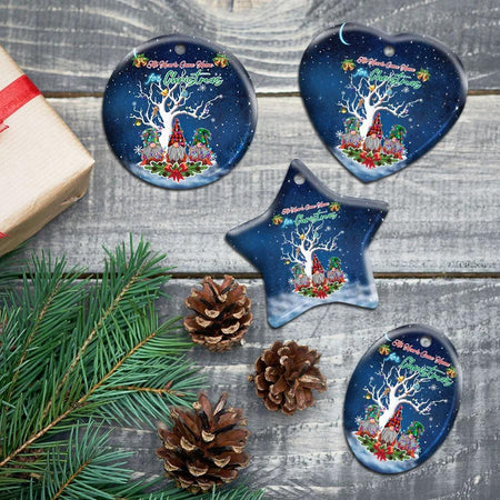 All Hearts Come Home For Christmas. Three Gnomes Ceramic Ornament Christmas Home Decor