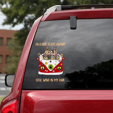 [bh0089-snf-tnt]-german-shepherd-hippie-crack-car-sticker-cats-lover