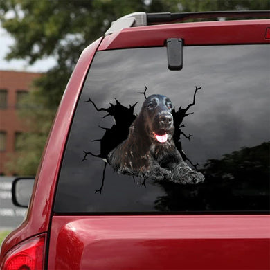 [bh0315-snf-lad]-cocker-spaniel-crack-car-sticker-dogs-lover