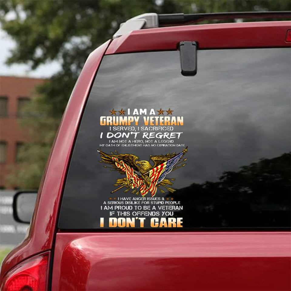 Veteran Decal Sticker Car Funny Birthday Memes Vinyl Graphics Christmas Gift Ideas