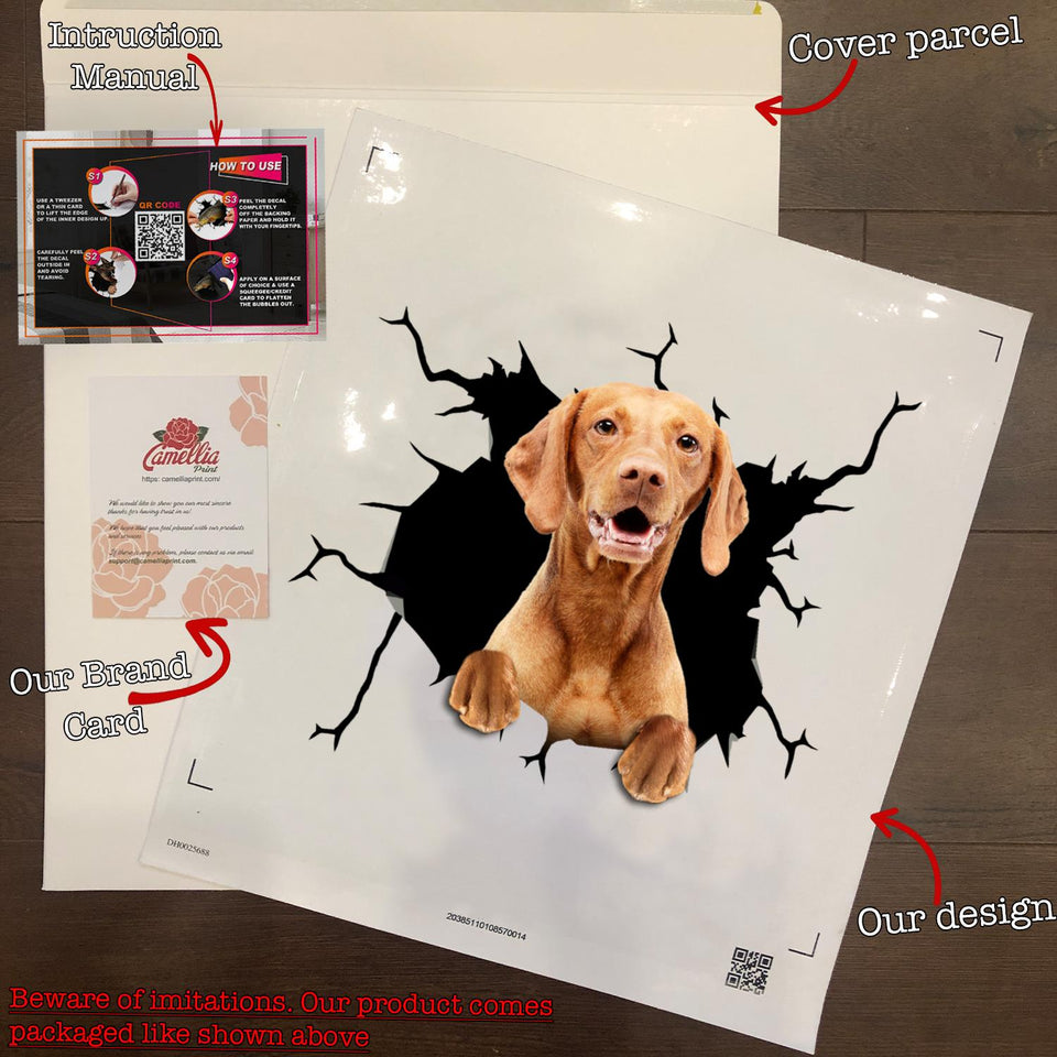 Vizsla Dog Crack Sticker Car Cute A Car Bumper Stickers Couple Gift Ideas