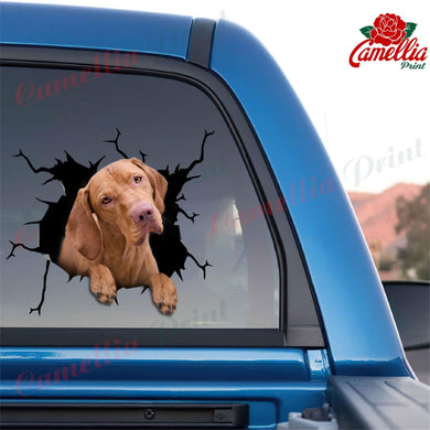 Vizsla Dog Crack Door Decal Funny Label Paper Gifts For Dad