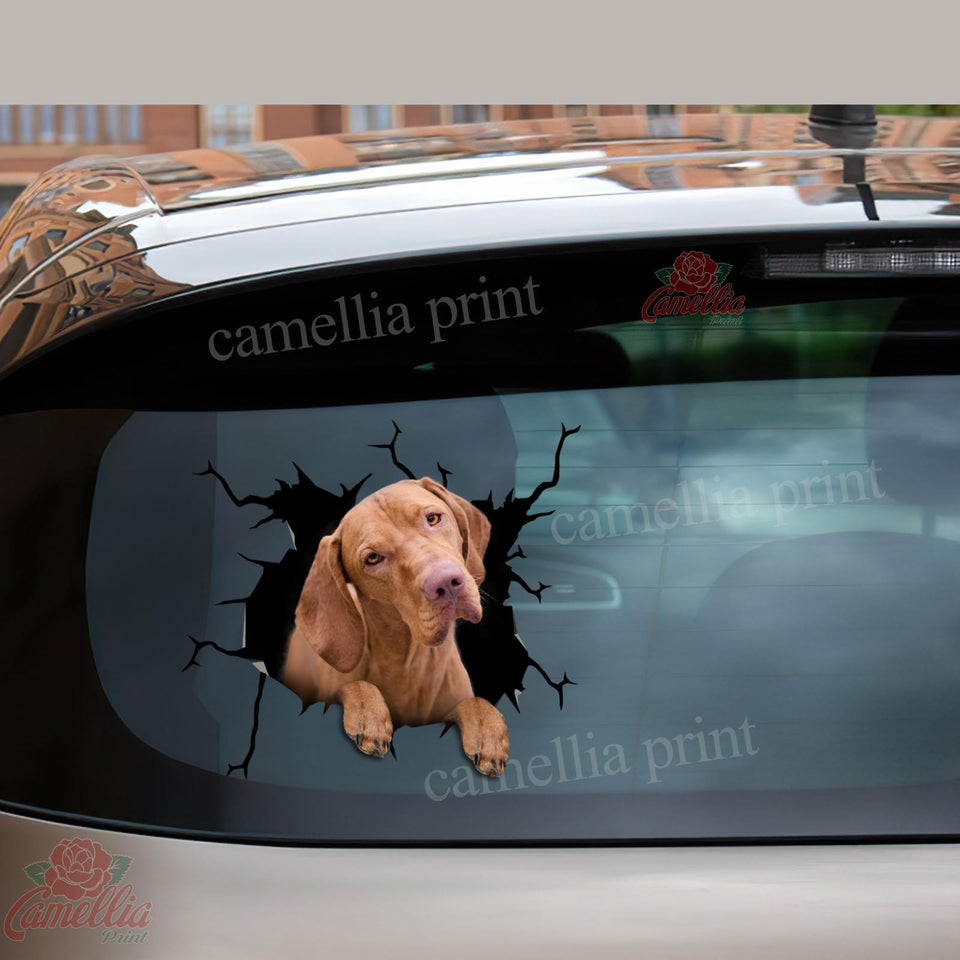 Vizsla Dog Crack Door Decal Funny Label Paper Gifts For Dad