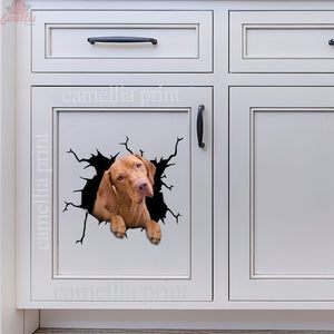 Vizsla Dog Crack Door Decal Funny Label Paper Gifts For Dad