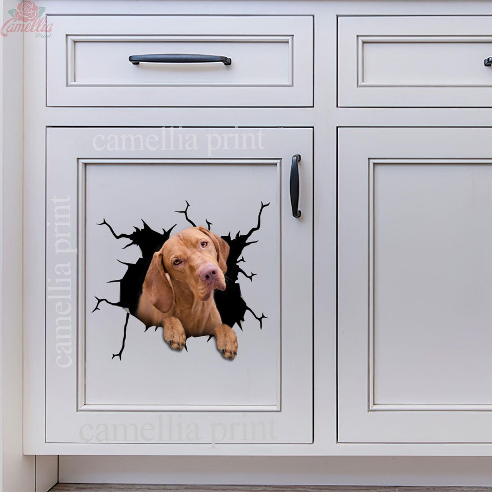 Vizsla Dog Crack Door Decal Funny Label Paper Gifts For Dad