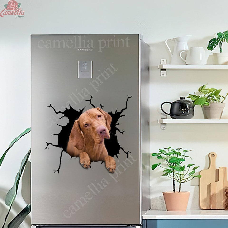 Vizsla Dog Crack Door Decal Funny Label Paper Gifts For Dad