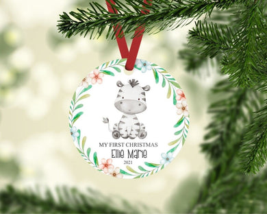 Baby's First Christmas Ornament, Baby Zebra Christmas Ornament, Christmas tree decoration, Christmas Home Decor 1