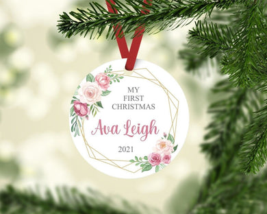Baby's First Christmas Ornament, My 1st Christmas Ornament For Girl, Child Ornament, Christmas tree decoration, Christmas Home Decor 1