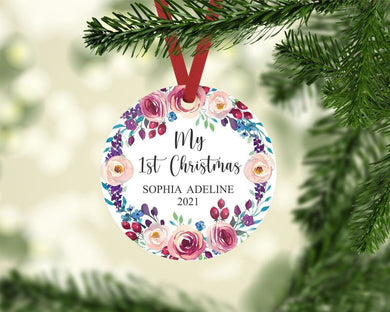 Baby's First Christmas Ornament, My 1st Christmas Ornament For Girl, Child Ornament, Christmas tree decoration, Christmas Home Decor