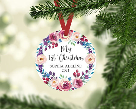 Baby's First Christmas Ornament, My 1st Christmas Ornament For Girl, Child Ornament, Christmas tree decoration, Christmas Home Decor
