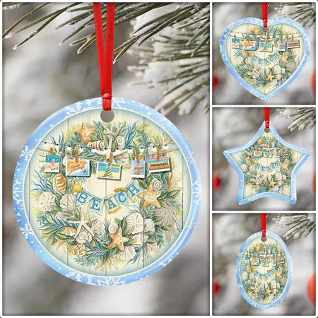 Beach Christmas Ceramic Ornament Christmas Home Decor