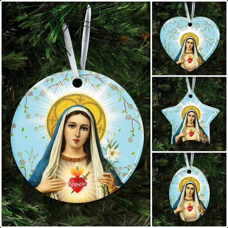 Blessed Virgin Mary Ceramic Ornament Christmas Home Decor