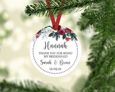 Bridesmaid Ornament, Maid Of Honor Ornament, Matron Of Honor Ornament, Christmas tree decoration, Christmas Home Decor