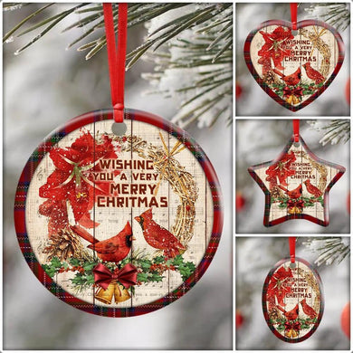 Cardinal A Very Merry Christmas Ceramic Ornament Christmas Home Decor