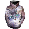 3D Printed Cat Beautiful Eye Hoodie T-shirt DT031201