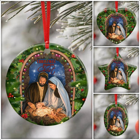 Christmas Begins With Christ Ceramic Ornament Christmas Home Decor