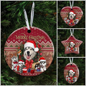 Christmas Begins With Husky Ceramic Ornament Christmas Home Decor