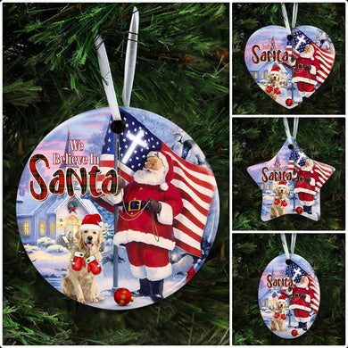Christmas Golden Retriever Ceramic Ornament Christmas Home Decor