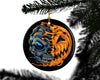 Creepy Pumpkin Half Face Happy Halloween Tree Ornament Decorations, Halloween Decorations, Halloween Decor