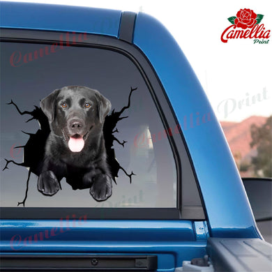 Labrador Crack Decal Window Wiper Cute Custom Wall Stickers 8 Year Anniversary Gift