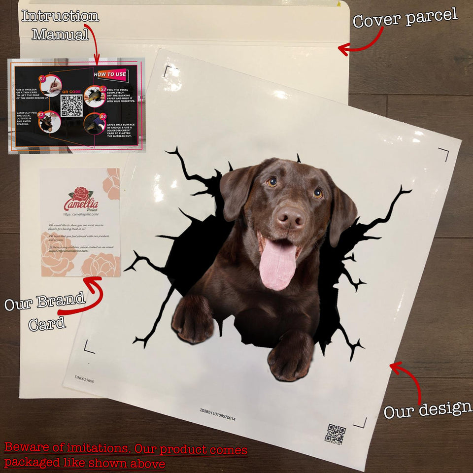 Labrador Crack Decal Sticker Car Happy Decal Stickers Birthday Gifts For Her