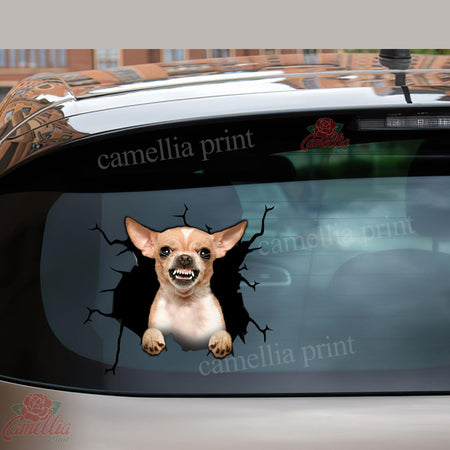 Chihuahua Crack Sticker For Car Window Nice Vinyl Sticker Maker 30th Birthday Gift Ideas
