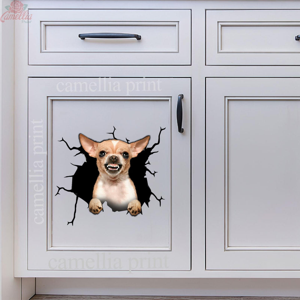 Chihuahua Crack Sticker For Car Window Nice Vinyl Sticker Maker 30th Birthday Gift Ideas