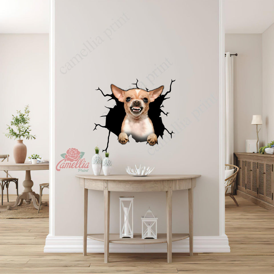 Chihuahua Crack Sticker For Car Window Nice Vinyl Sticker Maker 30th Birthday Gift Ideas