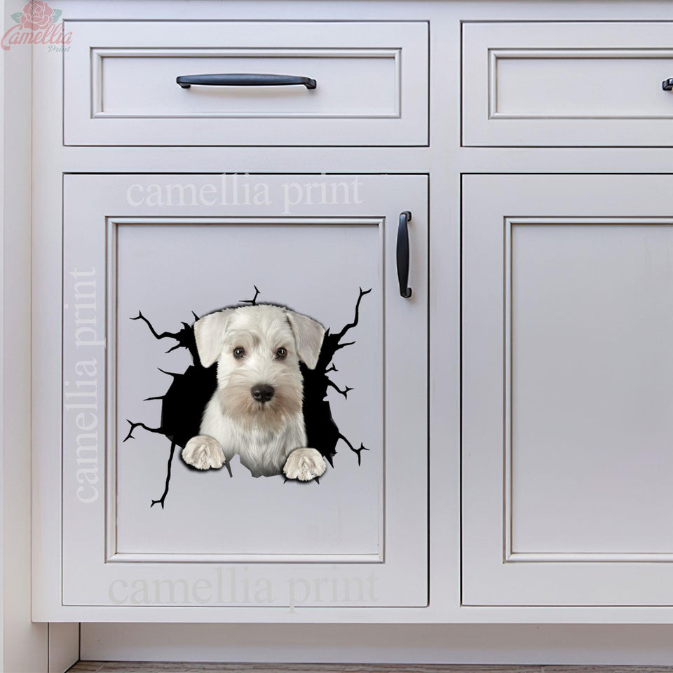 Schnauzer Crack Decal For Back Car Window Cuteness Overloaded Stickers Para Carros Employee Gift