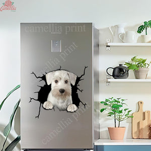 Schnauzer Crack Decal For Back Car Window Cuteness Overloaded Stickers Para Carros Employee Gift