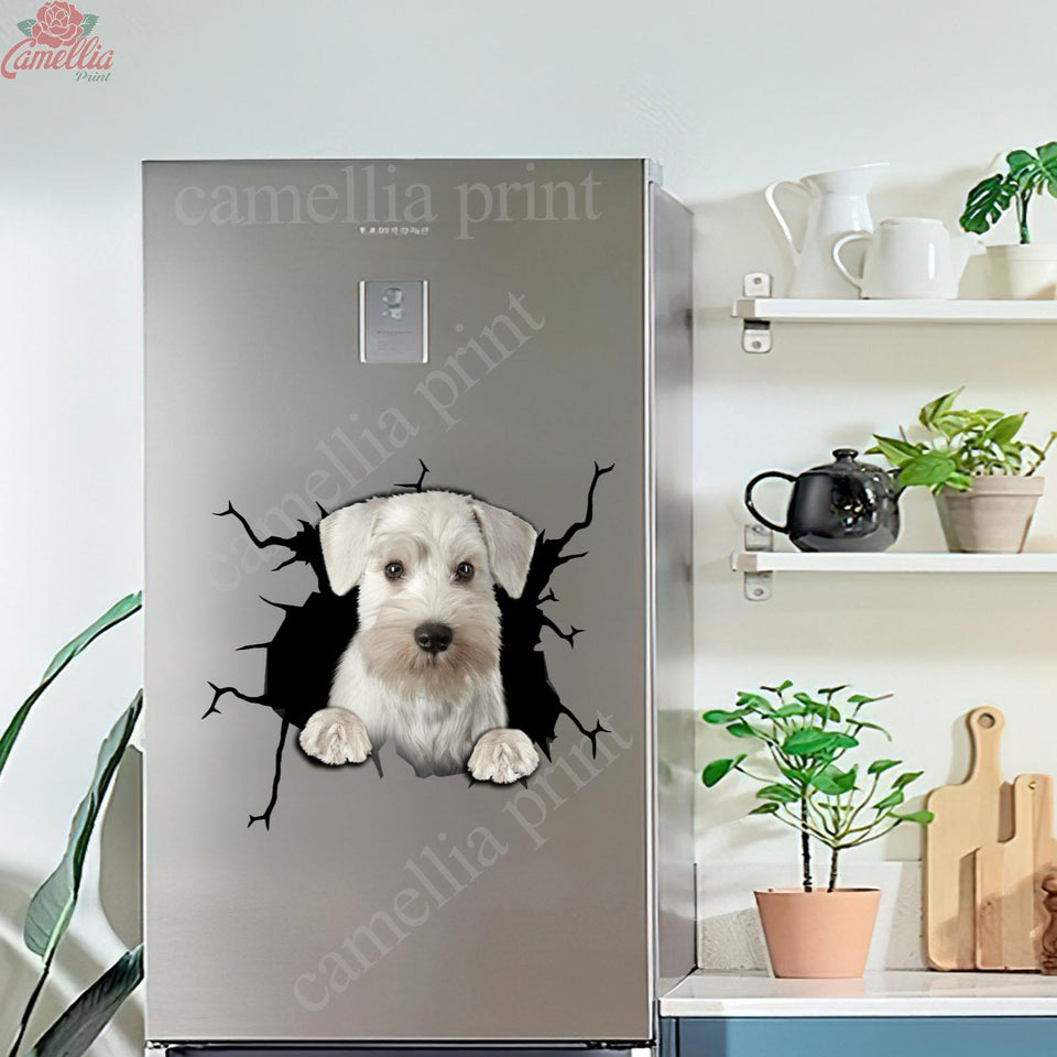 Schnauzer Crack Decal For Back Car Window Cuteness Overloaded Stickers Para Carros Employee Gift