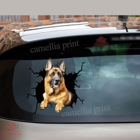 German Shepherd Crack Sticker Custom Lovely Art Stickers Gifts For Wine Lovers