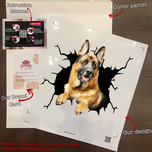 German Shepherd Crack Sticker Custom Lovely Art Stickers Gifts For Wine Lovers