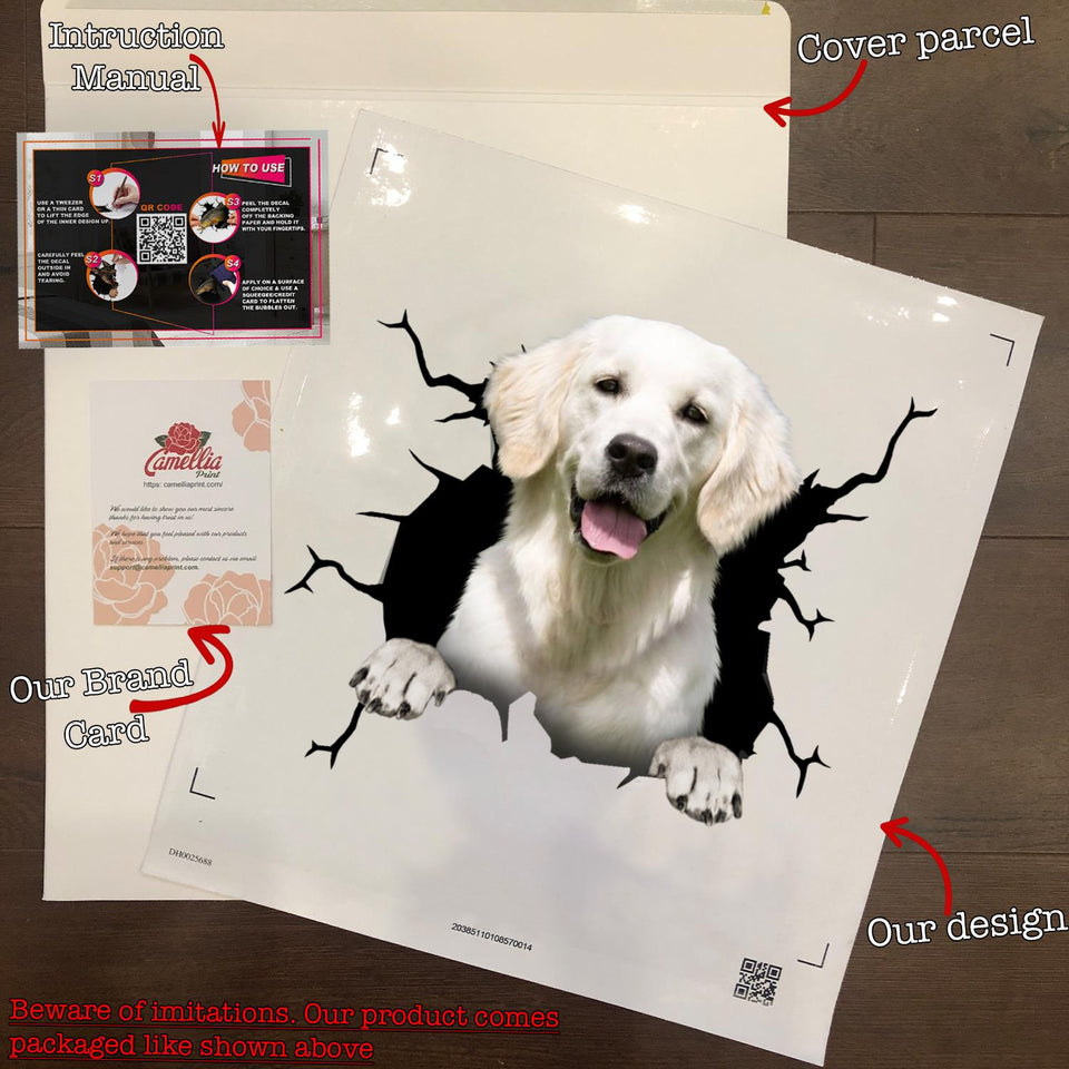 Golden Retriever Crack Decals For Walls Pretty Car Decals Best Gifts 2021