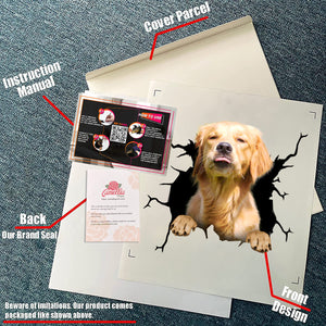 Golden Retriever Crack Decal Items Lovable Custom Sticker Maker Wedding Anniversary Gifts